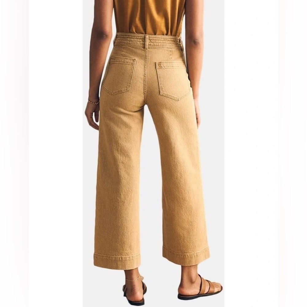 Faherty Harbor Crop Wide Leg Jeans- Sand- Size 30 - Picture 3 of 10